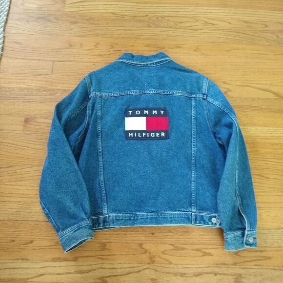 Vintage | 90s Tommy Hilfiger Logo Jean Jacket M - Picture 2 of 2